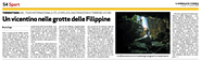 27-04-2009 Il Giornale di Vicenza-Un vicentino nelle grotte delle Filippine.
